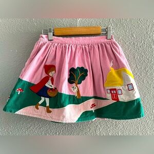 Mini Boden Girls Little Red Riding Hood Appliqué Skirt